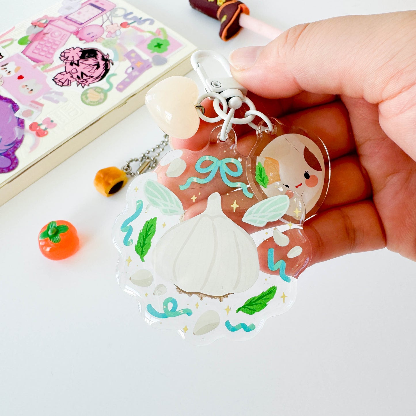 Garlic Trinket Charm Keychain