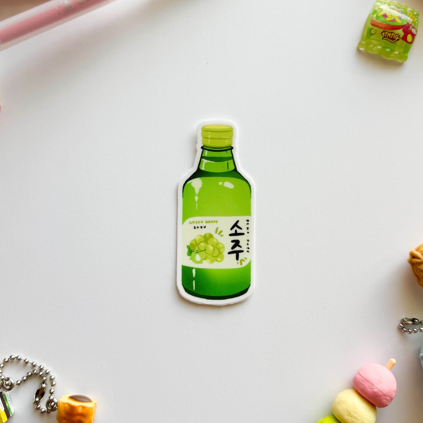 Green Grape Soju Vinyl Sticker