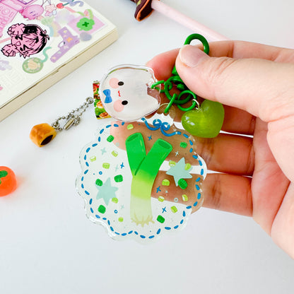 Green Onion Trinket Charm Keychain