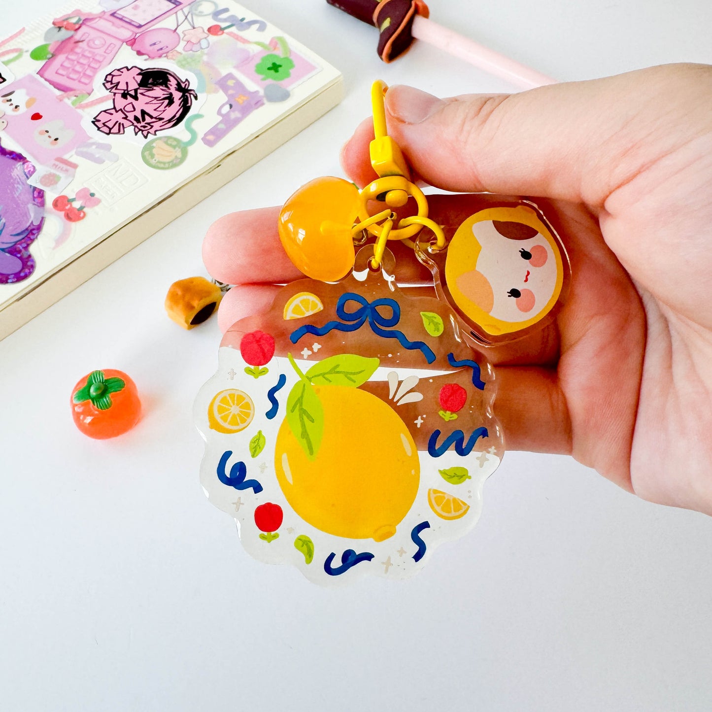 Lemon Trinket Charm Keychain