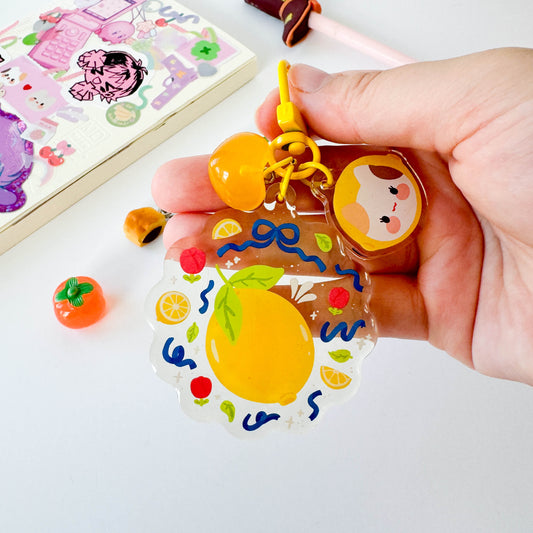 Lemon Trinket Charm Keychain