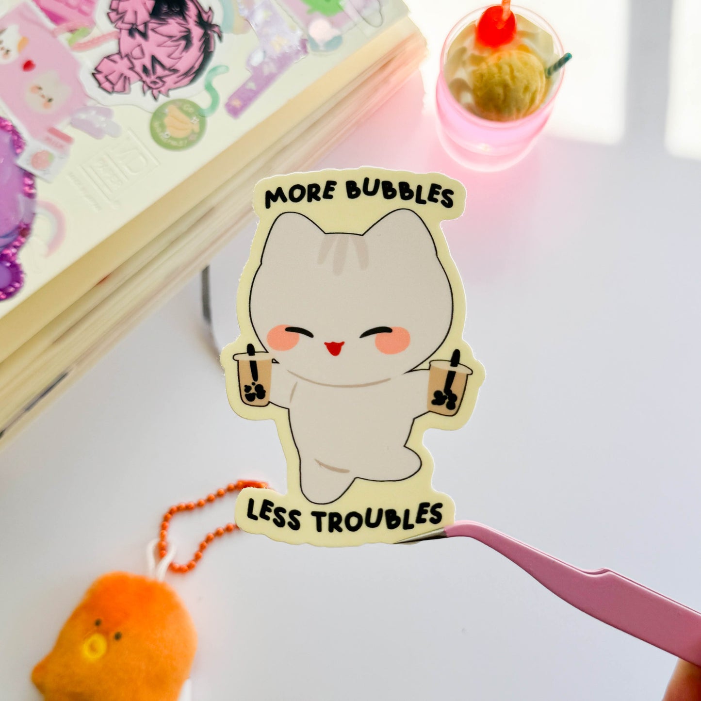 More Bubbles Less Troubles Vinyl Sticker