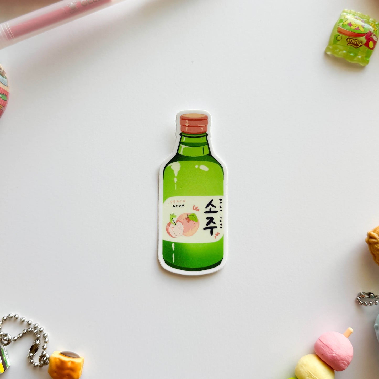 Peach Soju Vinyl Sticker
