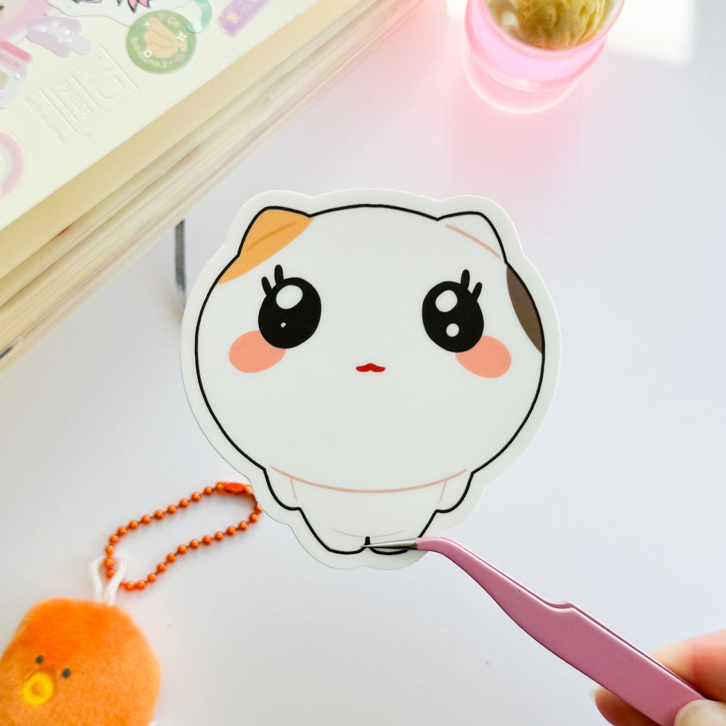 Pleading Cat Puff Vinyl Sticker