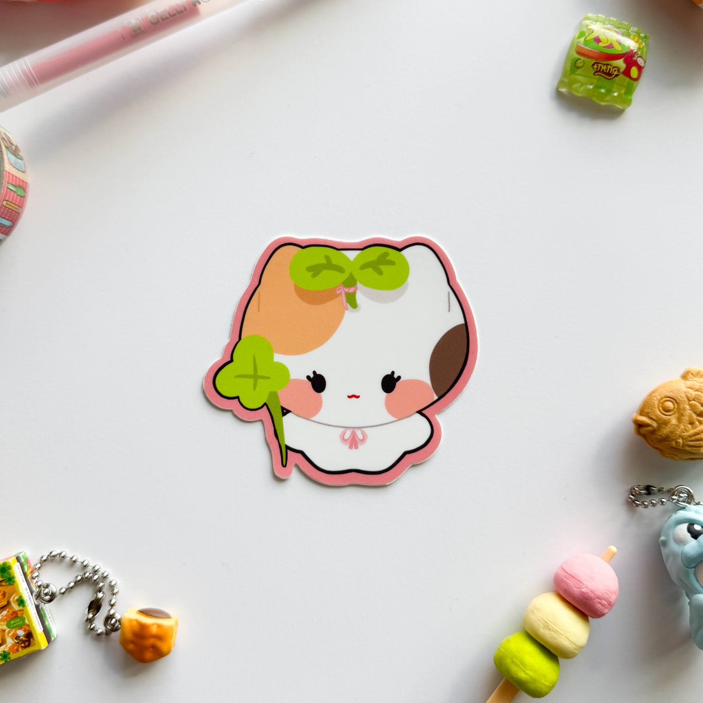 Puff Sprout Cat Vinyl Sticker