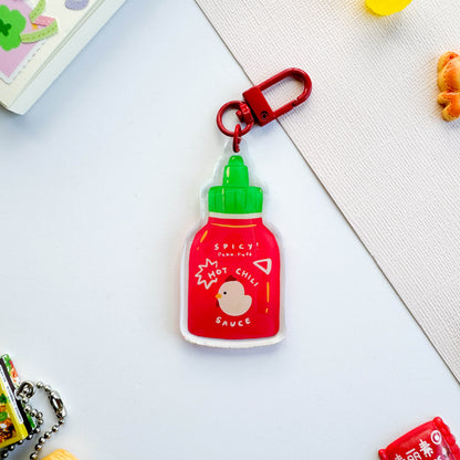 Sriracha Hot Chili Sauce Keychain