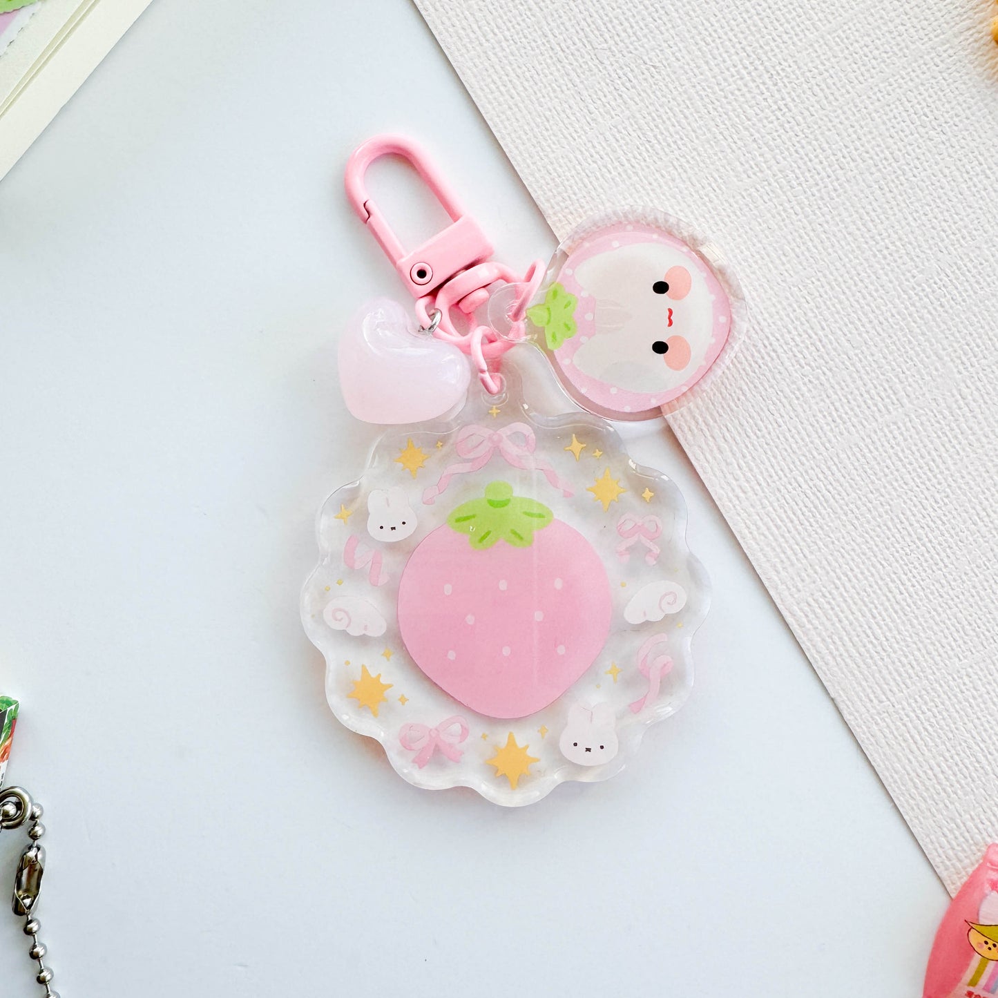 Strawberry Trinket Charm Keychain