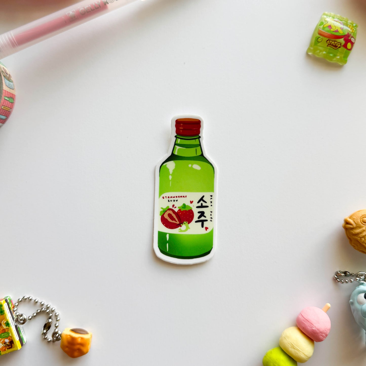 Strawberry Soju Vinyl Sticker