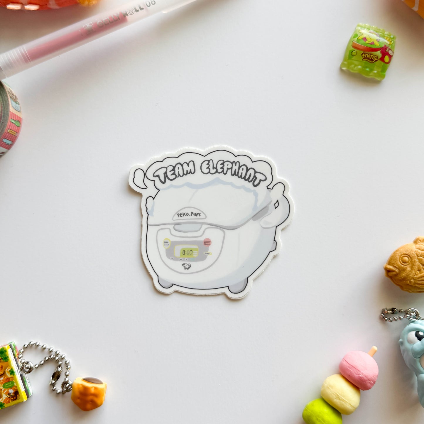 Team Elephant Rice Cooker Vinyl Sticker