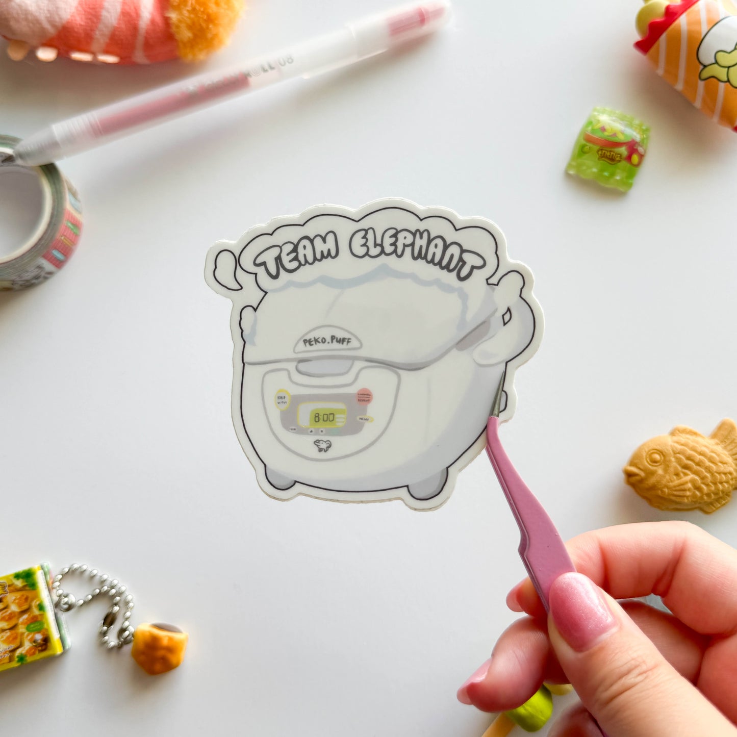 Team Elephant Rice Cooker Vinyl Sticker