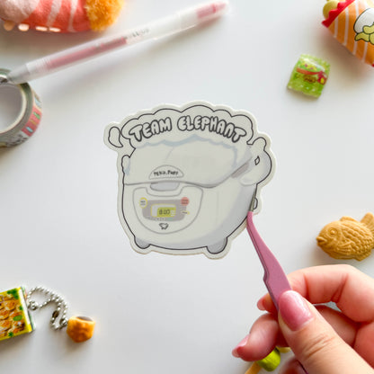 Team Elephant Rice Cooker Vinyl Sticker
