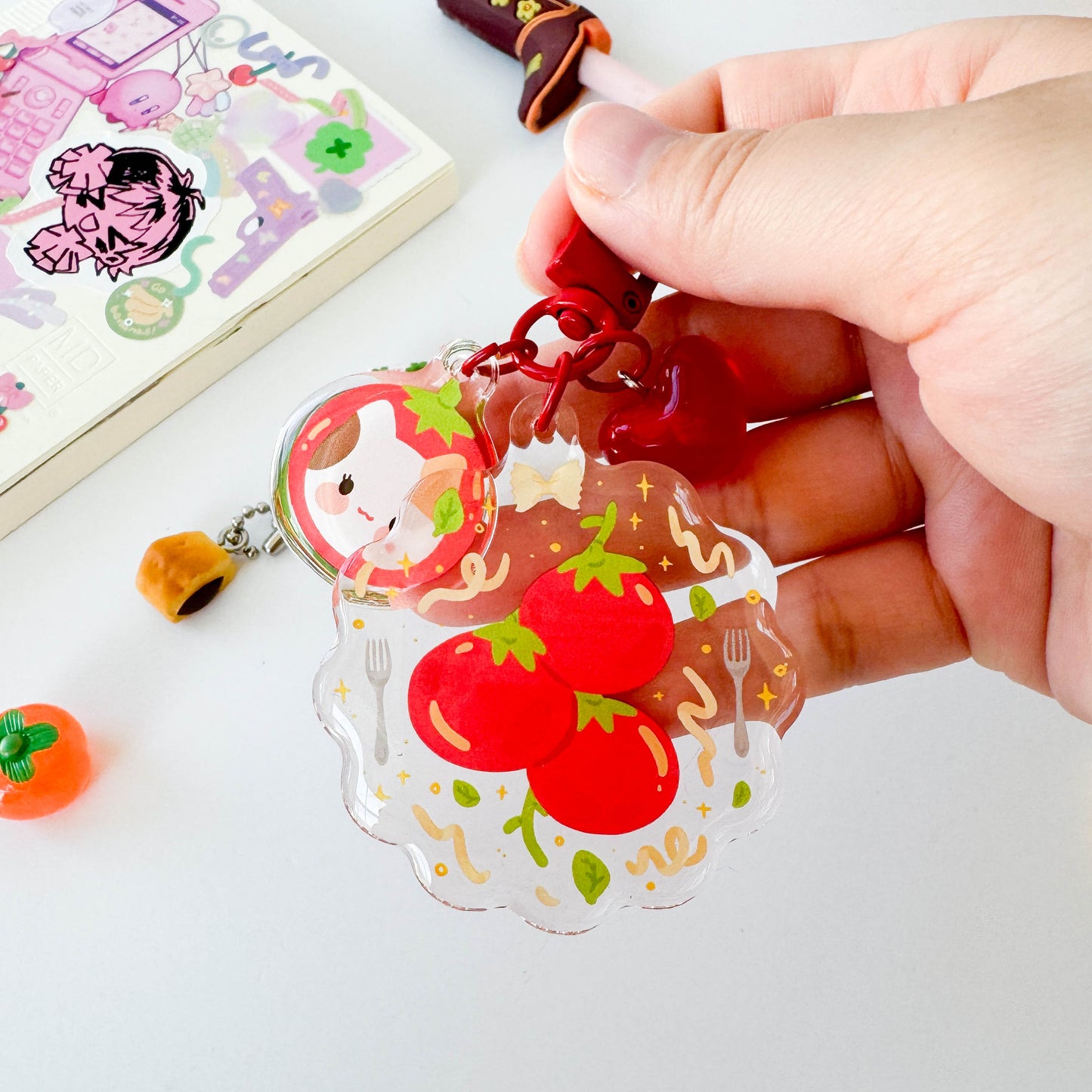 Tomato Trinket Charm Keychain
